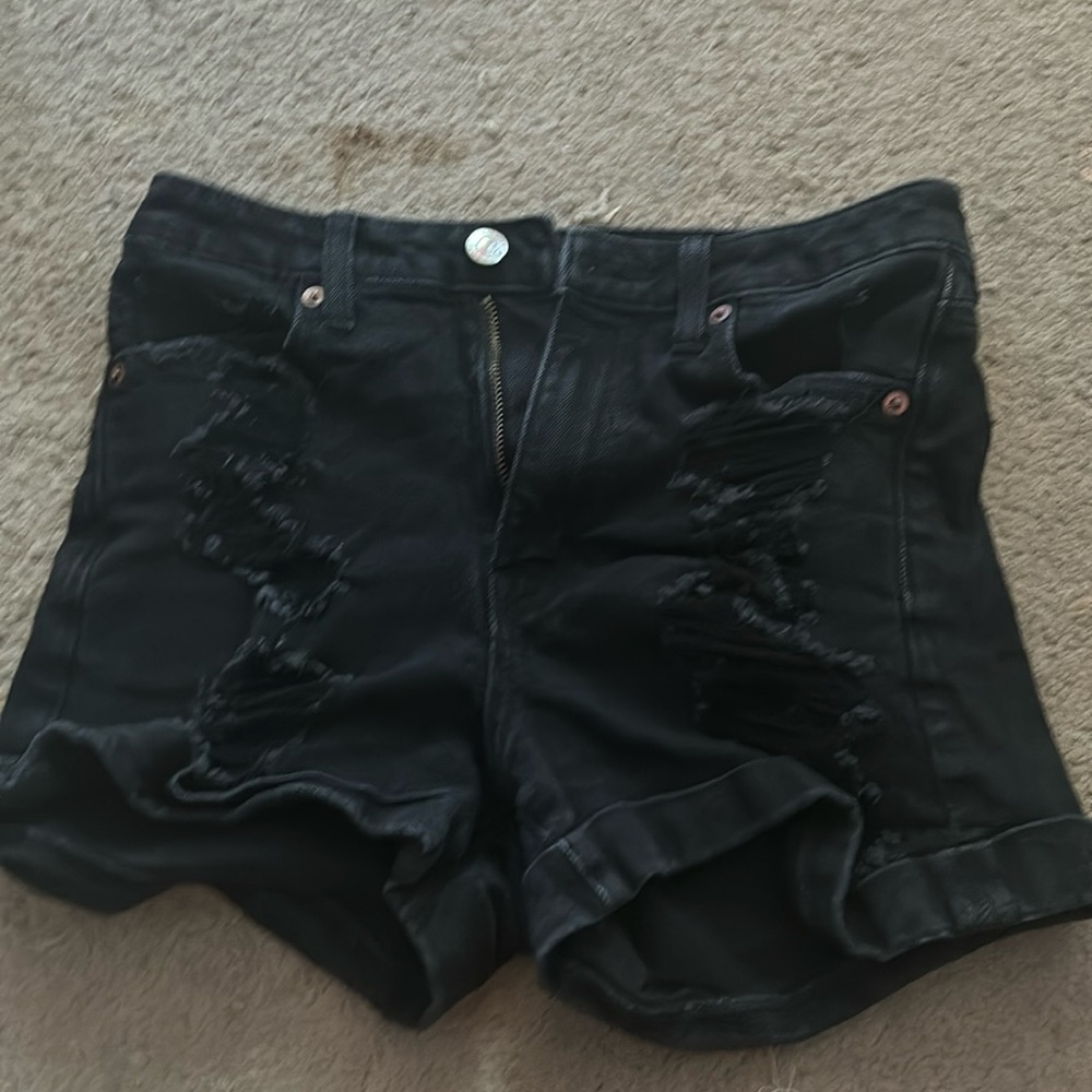 black american eagle shorts (ripped)